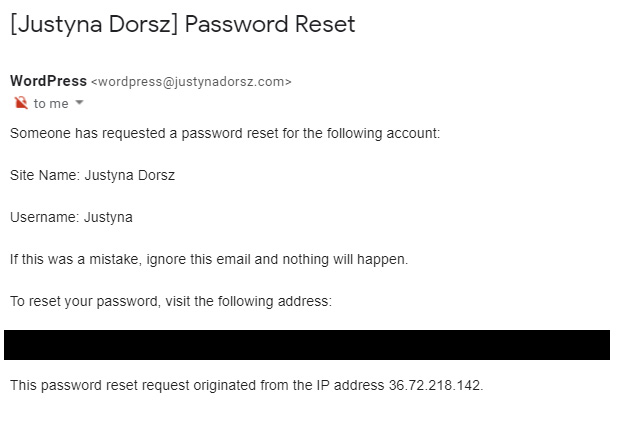 WordPress Password Reset Attempt