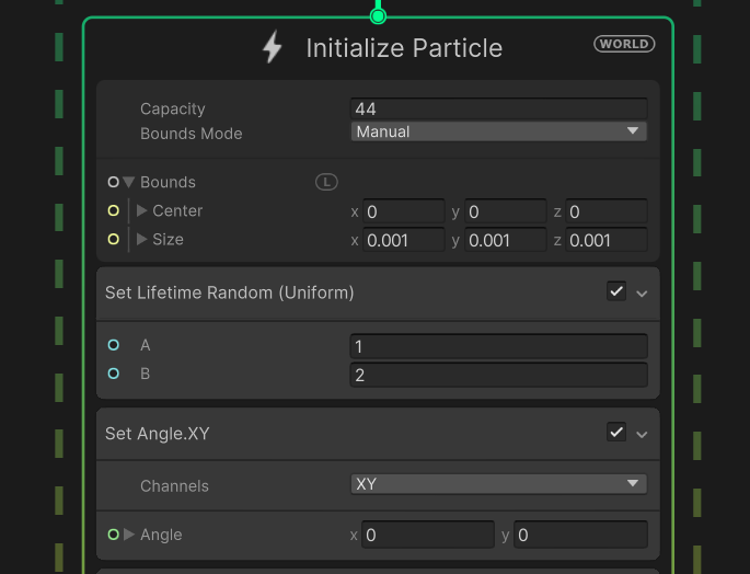 Unity - VFX - Visual Effect Graph - Initialize Particle - Set Angle