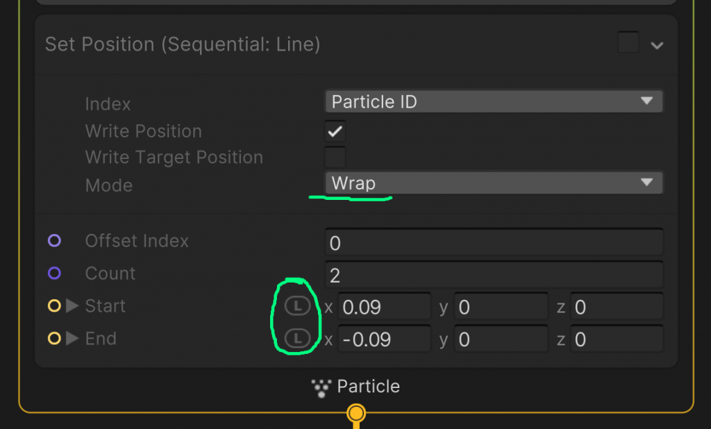 Unity - VFX - Visual Effect Graph - Initialize Particle - Set Position (Sequential: Line)